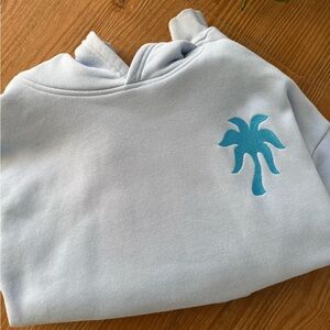 Children's Sky Blue Hoodie with Palm Design